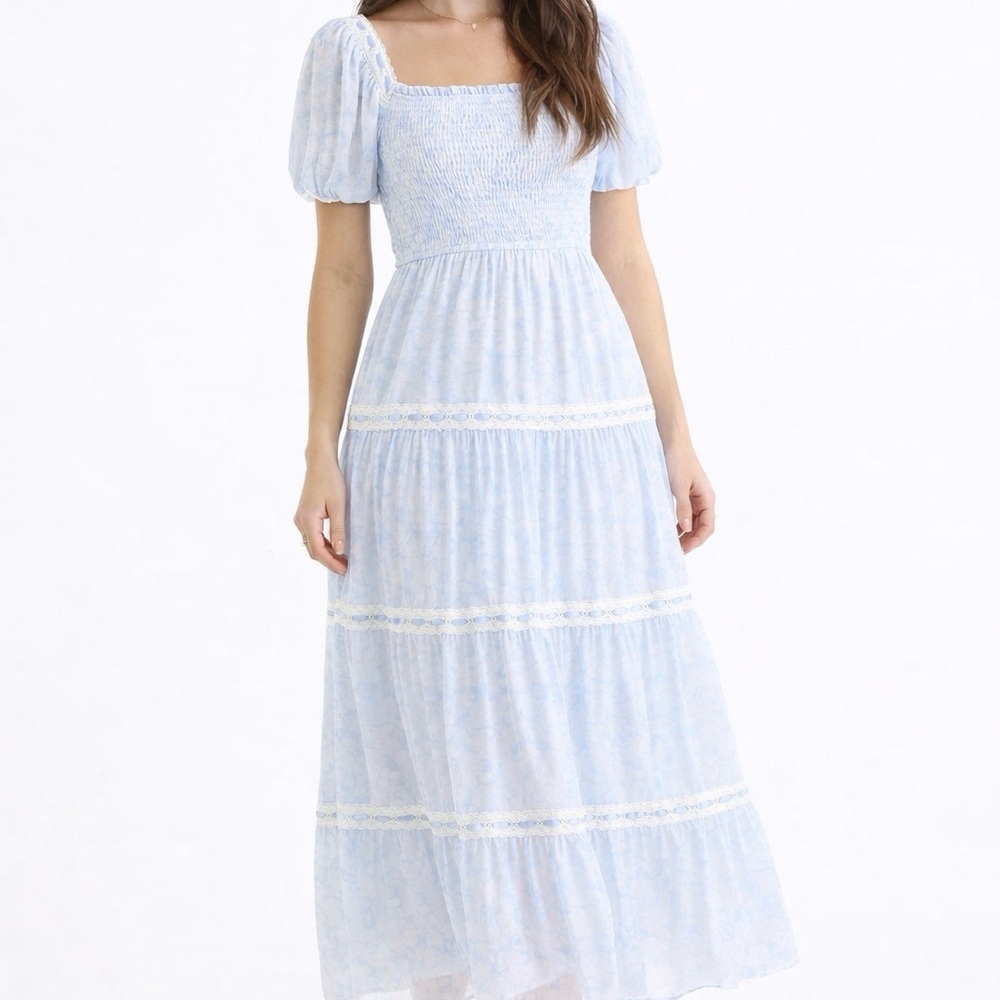 NEW Altar’d State Blue and White Floral Maxi Dress Size Small Med & XL Available